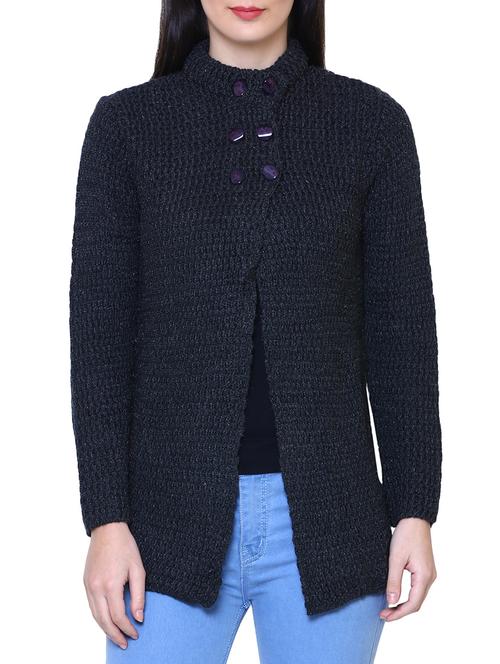grey woolen cardigan - 14544387 - Very Small Image - 1