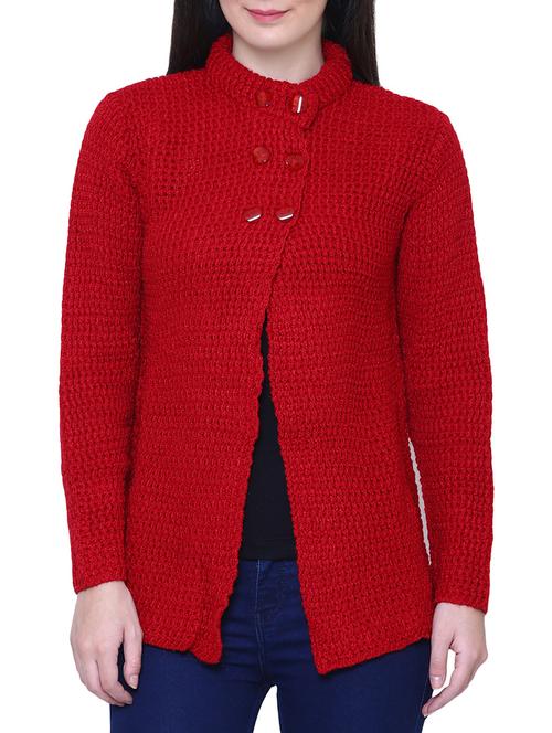 red woolen cardigan - 14544389 - Very Small Image - 1