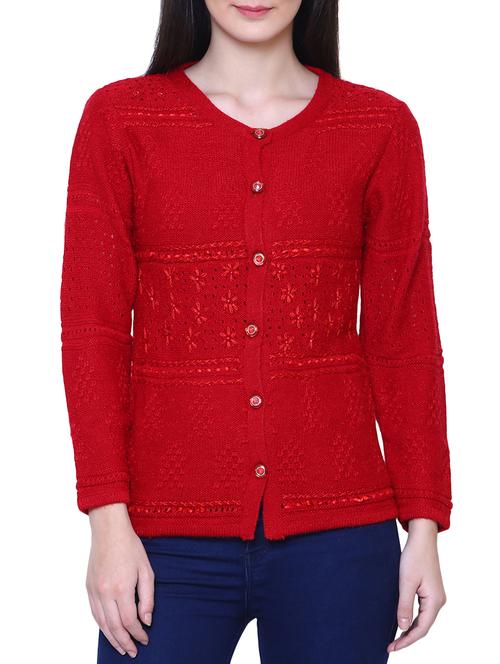 red woolen cardigan - 14544390 - Very Small Image - 1