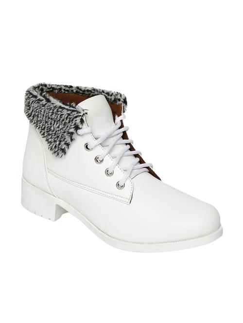 white faux leather ankle boot - 14544452 - Very Small Image - 1