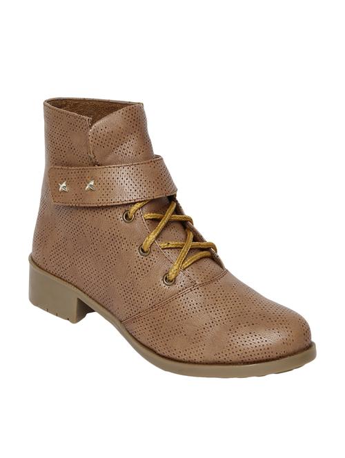 tan faux leather ankle boot - 14544459 - Very Small Image - 1