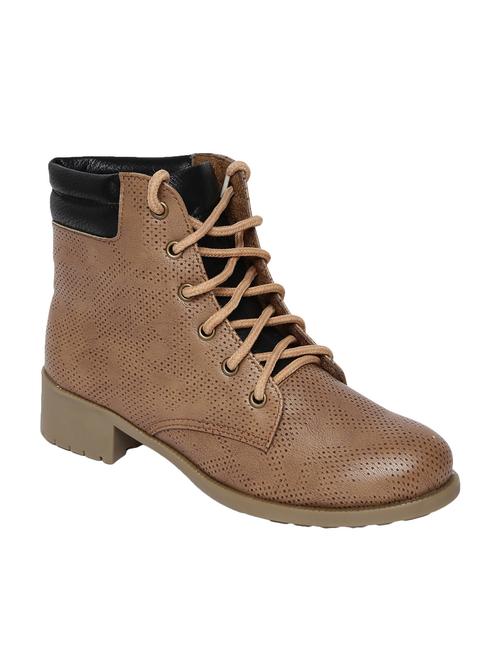 tan faux leather ankle boot - 14544463 - Very Small Image - 1