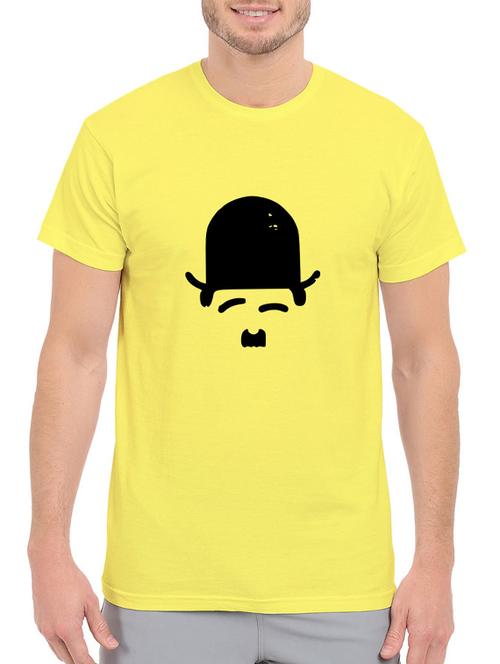 yellow cotton chest print tshirt - 14544621 - Very Small Image - 1