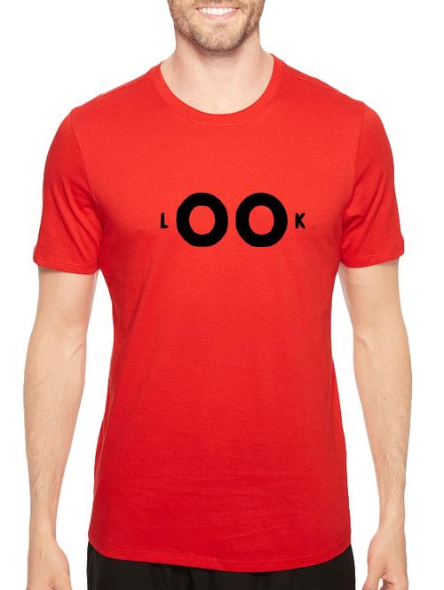 red cotton chest print tshirt - 14544648 - Very Small Image - 1