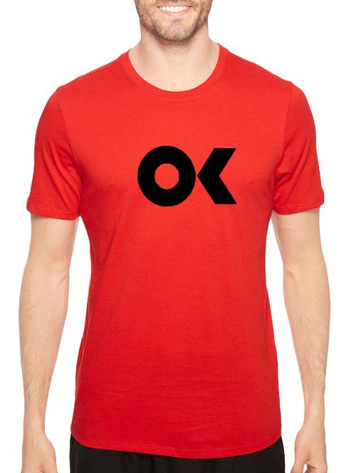 red cotton chest print tshirt - 14544658 - Very Small Image - 1
