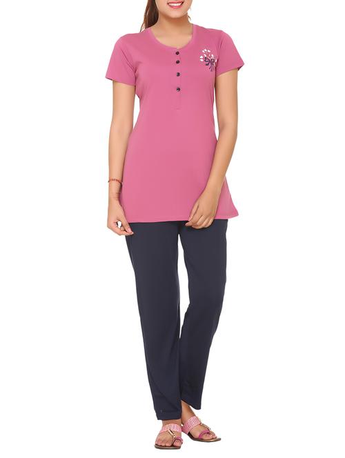solid tee with pajama set - 14546579 - Very Small Image - 1
