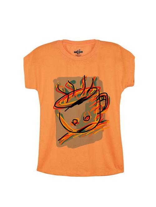 orange cotton tee - 14546888 - Very Small Image - 1