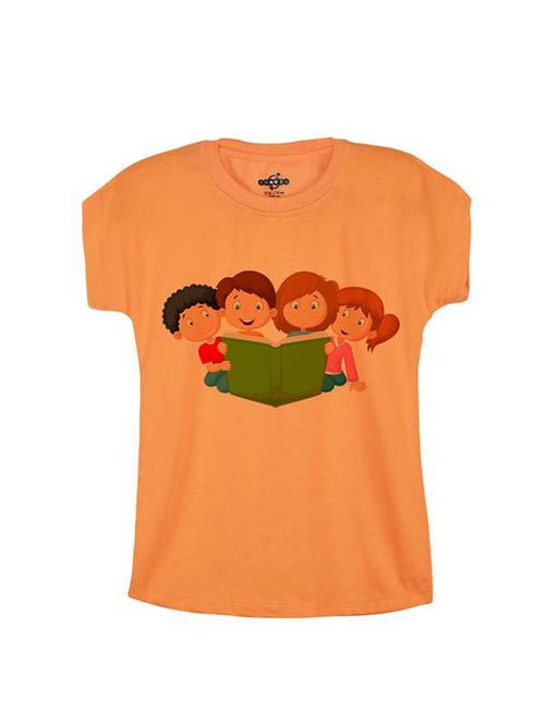 orange cotton tee - 14547101 - Very Small Image - 1