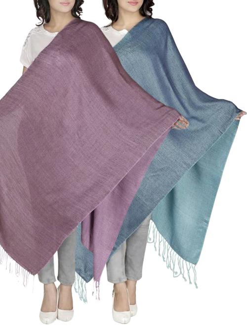 set of 2 multi colored viscose stole - 14547383 - Very Small Image - 1