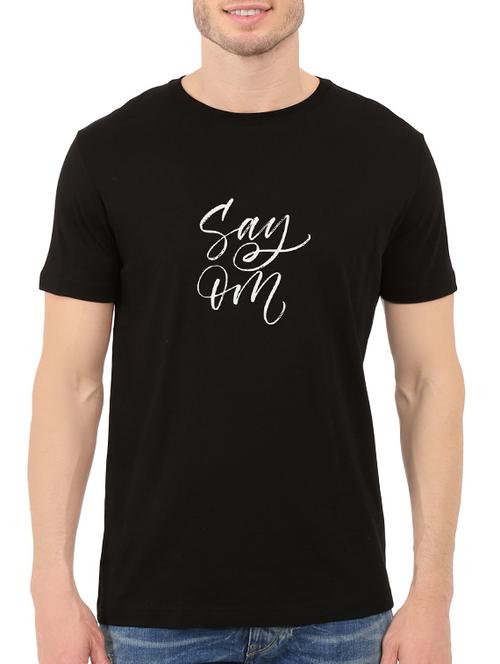 black cotton chest print tshirt - 14547859 - Very Small Image - 1