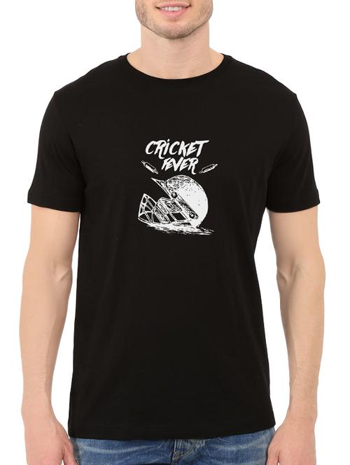 black cotton chest print tshirt - 14547895 - Very Small Image - 1