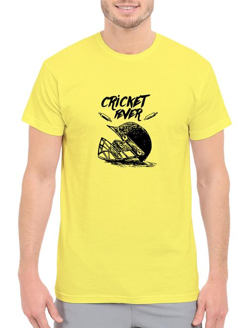 yellow cotton chest print tshirt - 14547903 - Very Small Image - 1
