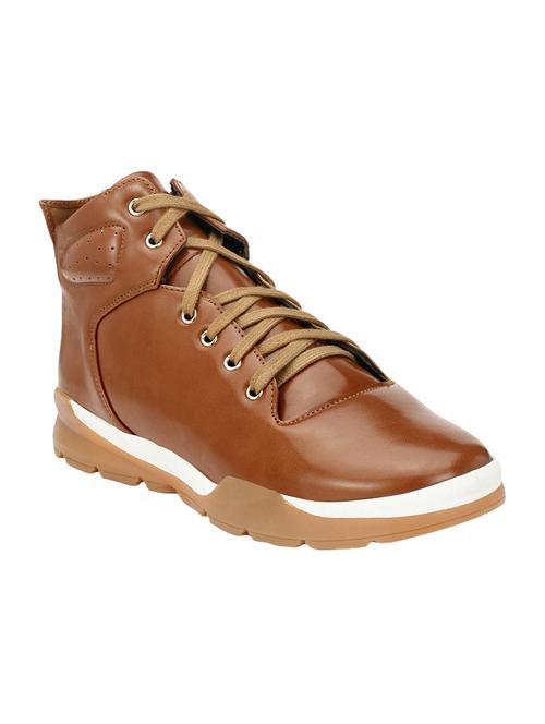 tan leatherette low ankle boot - 14548395 - Very Small Image - 1