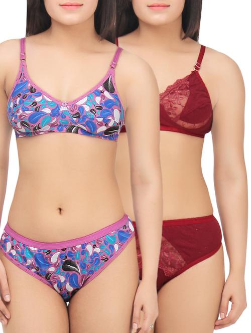 set of 2 bra and panty set - 14549002 - Very Small Image - 1