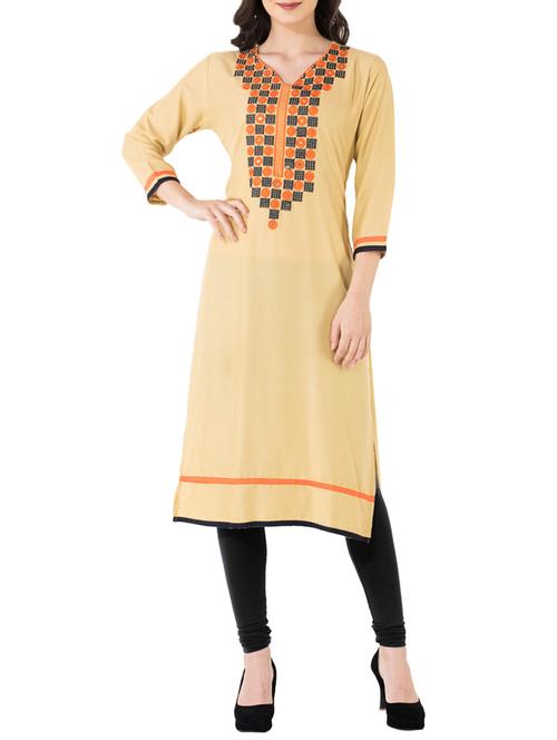 embroidered straight kurta - 14549281 - Very Small Image - 1