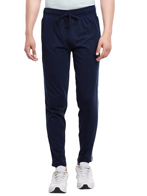 navy blue cotton full length track pant - 14549461 - Very Small Image - 1