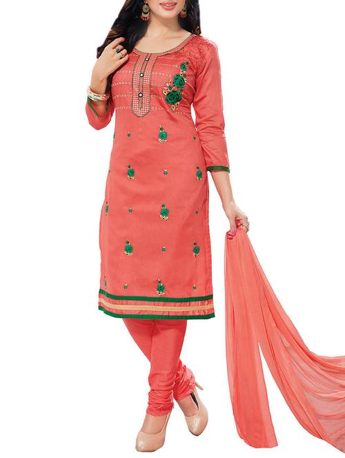 embroidered unstitched churidaar suit - 14550543 - Very Small Image - 1
