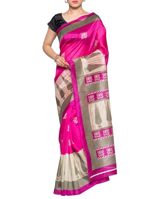 pink bhagalpuri saree with blouse - 14551714 - Very Small Image - 1