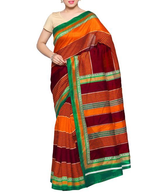 orange bhagalpuri saree with blouse - 14551727 - Very Small Image - 1