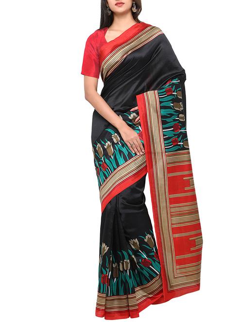 floral bordered bhagalpuri saree with blouse - 14551729 - Very Small Image - 1