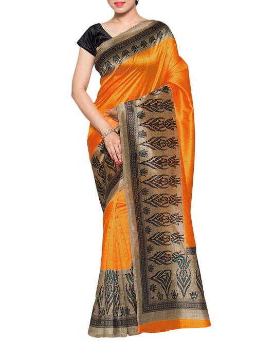 orange bhagalpuri saree with blouse - 14551755 - Very Small Image - 1