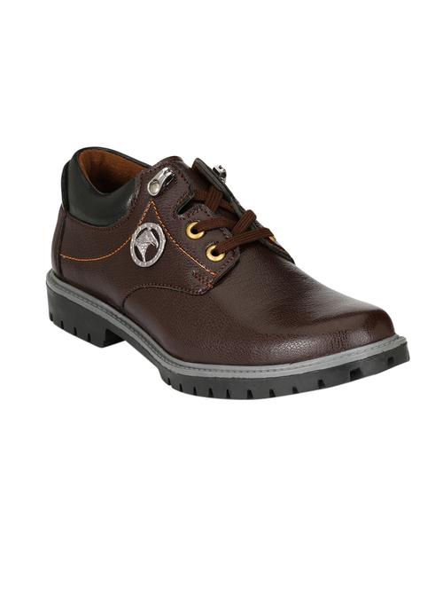 brown synthetic lace up shoes - 14553526 - Very Small Image - 1