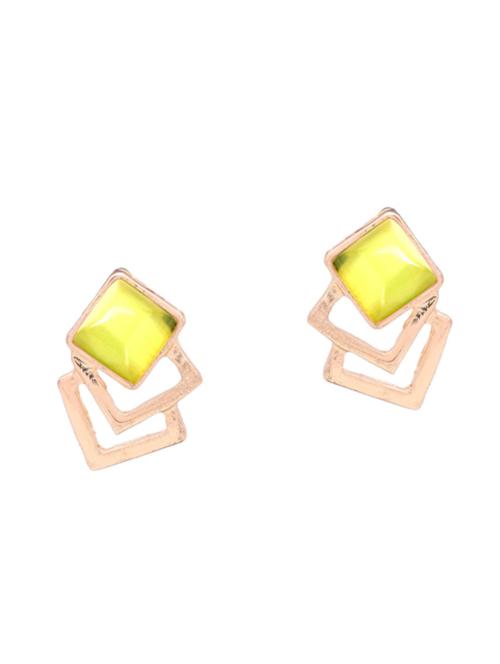 green metal studs earrings - 14554099 - Very Small Image - 1