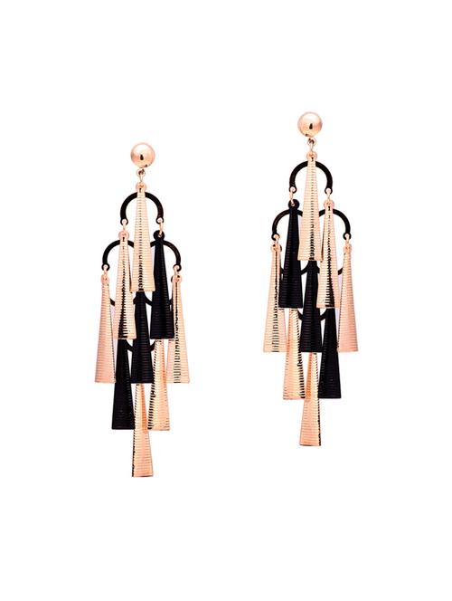 black metal drop earrings - 14554107 - Very Small Image - 1