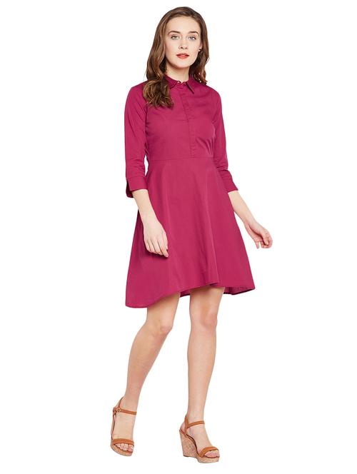 pink solid asymmetric dress - 14554334 - Very Small Image - 1