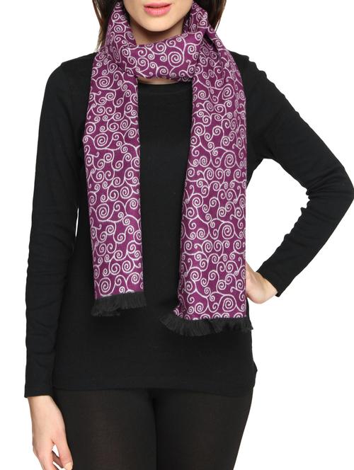 purple printed stole - 14555708 - Very Small Image - 1