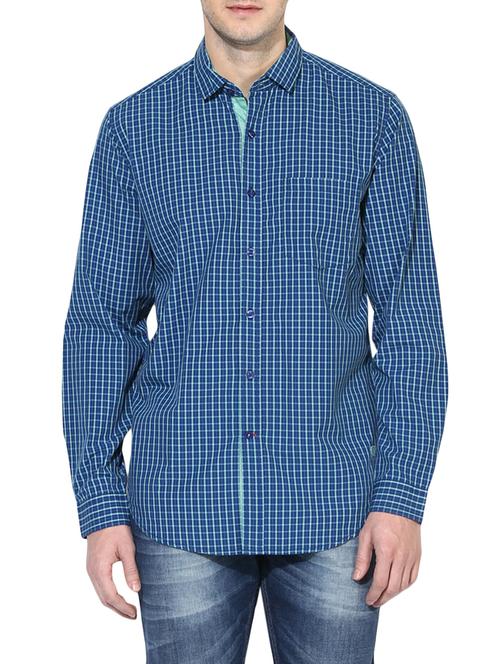 blue cotton casual shirt - 14556232 - Very Small Image - 1