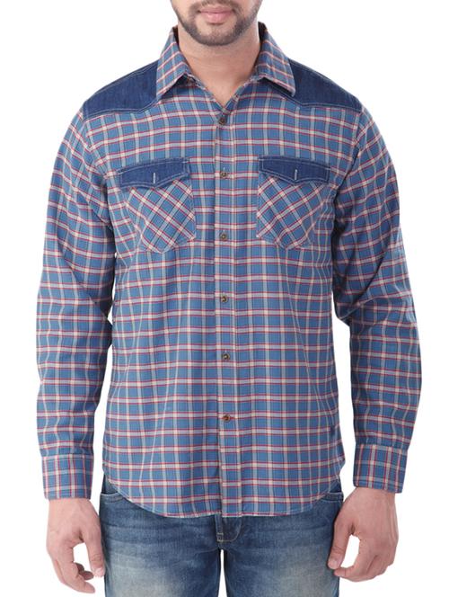 blue cotton casual shirt - 14556235 - Very Small Image - 1
