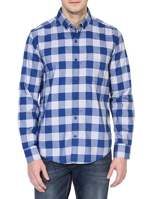 blue cotton casual shirt - 14556246 - Very Small Image - 1