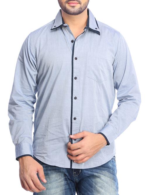 blue cotton casual shirt - 14556274 - Very Small Image - 1