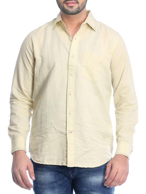 yellow cotton casual shirt - 14556277 - Very Small Image - 1