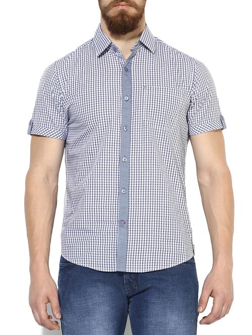 blue cotton casual shirt - 14556318 - Very Small Image - 1