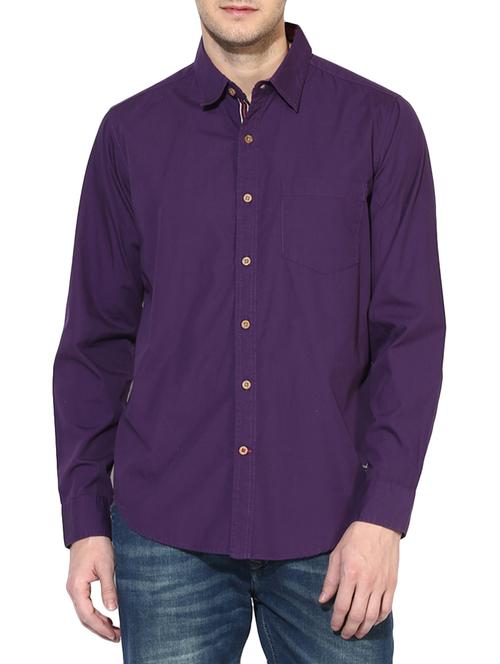 purple cotton casual shirt - 14556332 - Very Small Image - 1