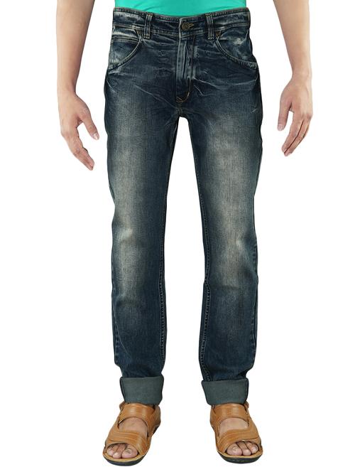 blue cotton washed jeans - 14556355 - Very Small Image - 1