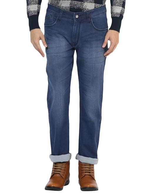 blue cotton washed jeans - 14556356 - Very Small Image - 1