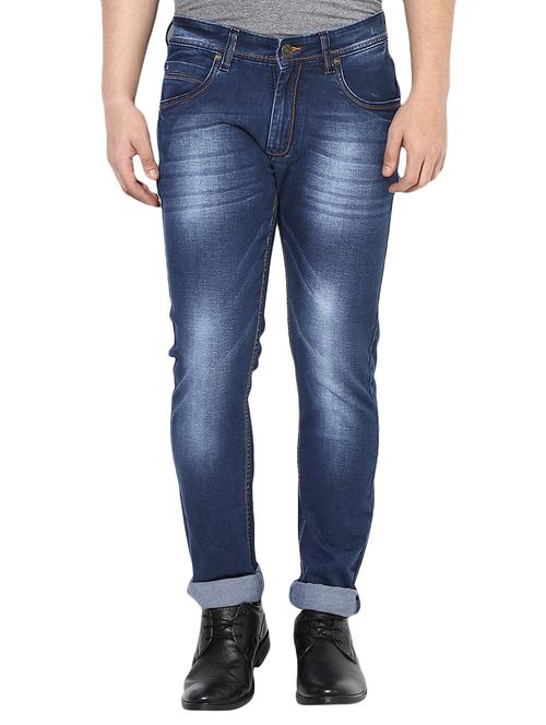 blue cotton washed jeans - 14556377 - Very Small Image - 1