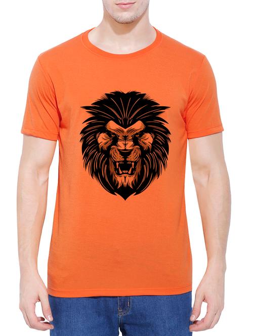 orange chest print t-shirt - 14557084 - Very Small Image - 1