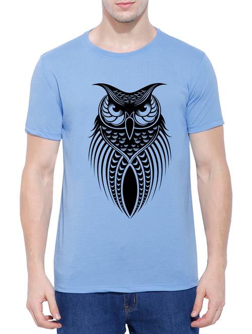 blue cotton chest print t-shirt - 14557095 - Very Small Image - 1