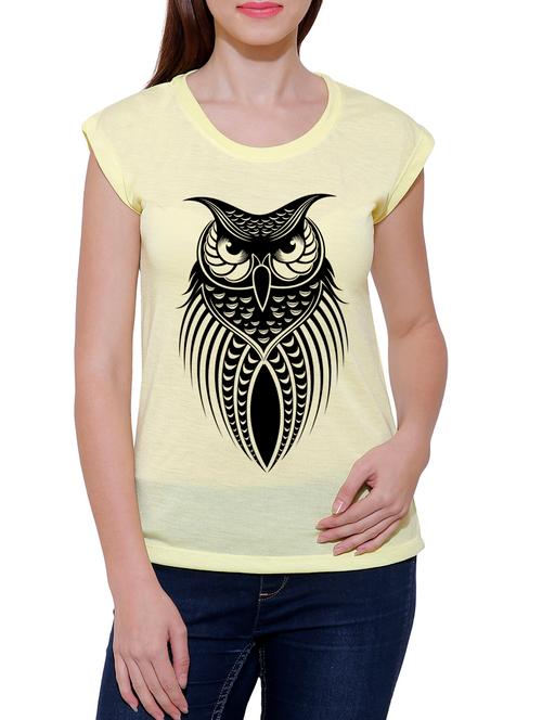 owl print cap sleeved tee - 14557186 - Very Small Image - 1
