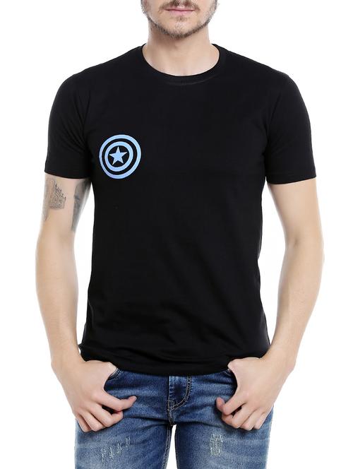 black cotton back print tshirt - 14557723 - Very Small Image - 1