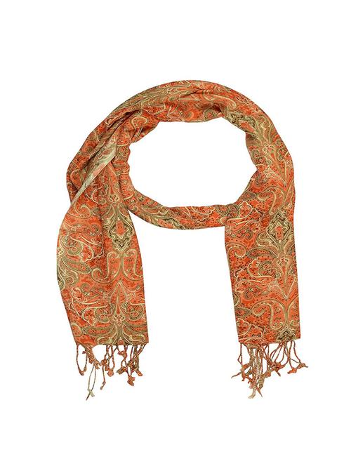 orange viscose stole - 14557908 - Very Small Image - 1