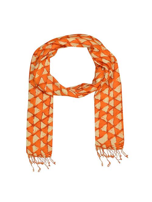orange viscose stole - 14557924 - Very Small Image - 1