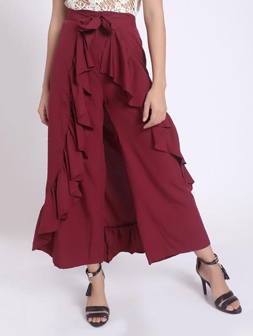 red solid palazzo - 14559282 - Very Small Image - 1