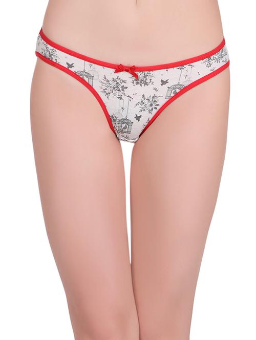 white printed cotton blend bikini panty - 14559602 - Very Small Image - 1