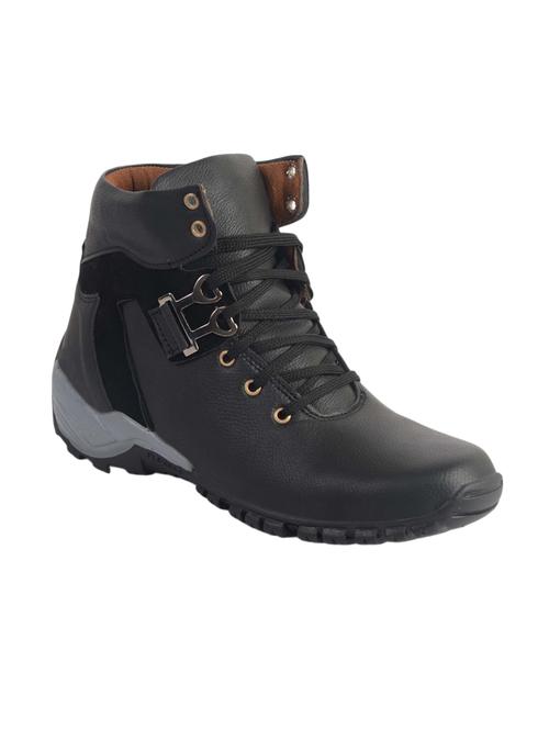 black leatherette high ankle boots - 14561741 - Very Small Image - 1