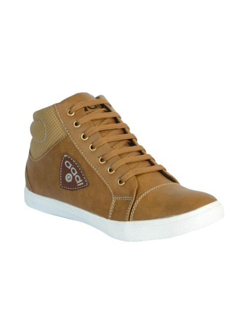 brown leatherette lace up sneaker - 14561763 - Very Small Image - 1